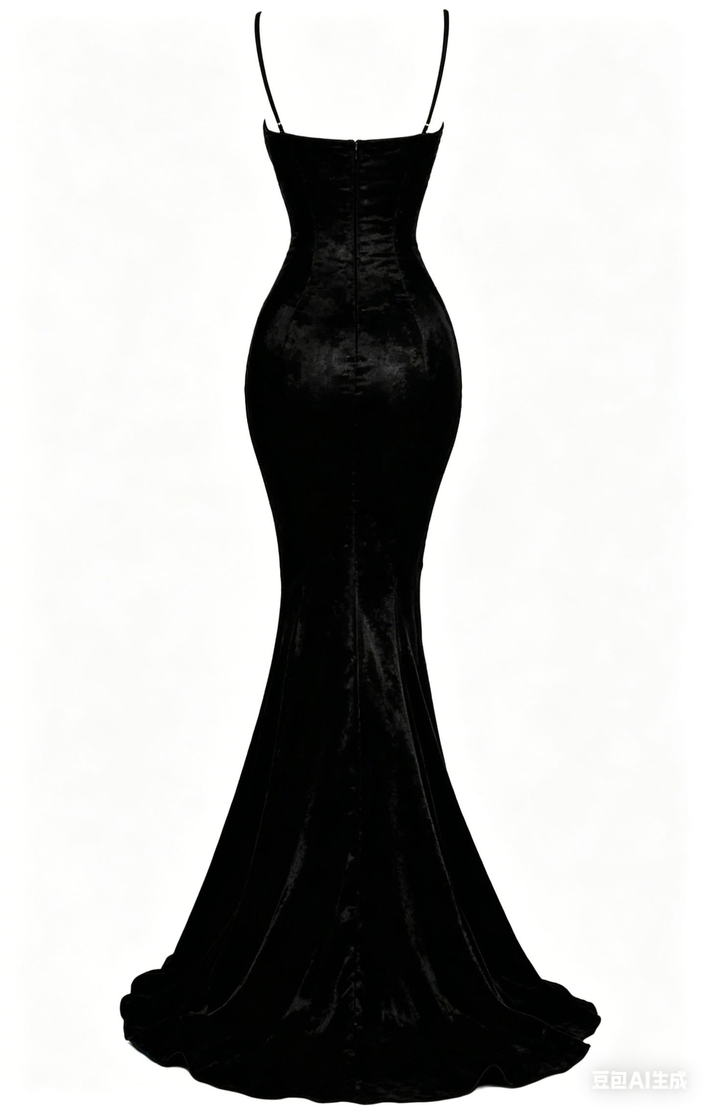 Elegant Mermaid Spaghetti Straps Black Lace Long Prom Dress Birthday Outfits C3536