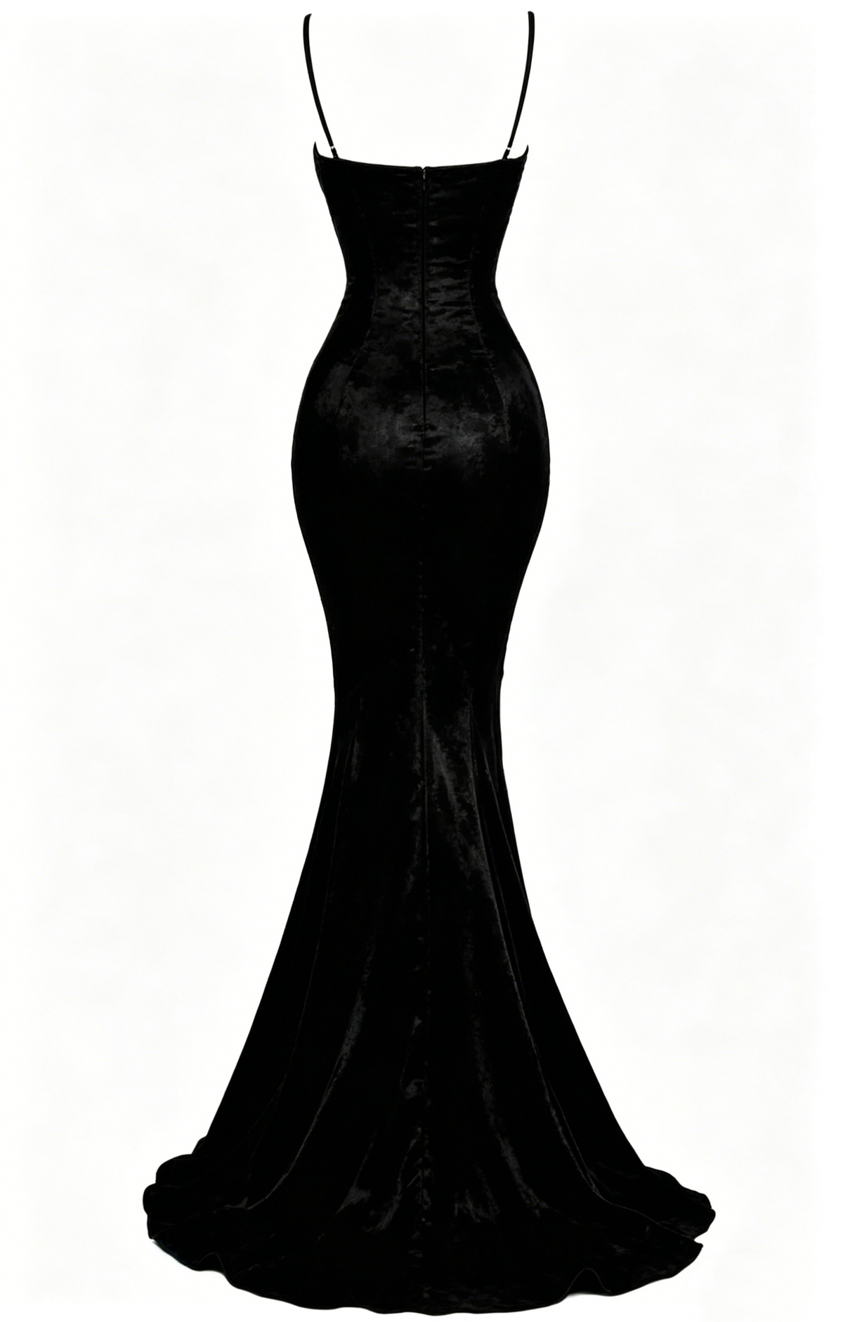 Elegant Mermaid Spaghetti Straps Black Lace Long Prom Dress Birthday Outfits C3536