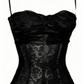 Elegant Mermaid Spaghetti Straps Black Lace Long Prom Dress Birthday Outfits C3536