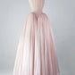Vintage Ball Gown Straps Pink Tulle Long Length Prom Dresses Birthday Outfits C3554