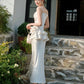 Elegant Mermaid Spaghetti Straps White Ruffles Prom Dresses Party Dresses C3573