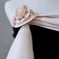 Elegant Mermaid Strapless Black Velvet Flowers Ruffles Prom Dresses Party Dresses C3582