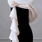 Elegant Mermaid Strapless Black Velvet Flowers Ruffles Prom Dresses Party Dresses C3582