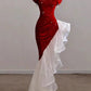 Gorgeous Sheath Off The Shoulder Sequin Red Evening Dress Prom Dresses Birthday Outfits C3589