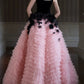Robe de bal à bretelles en tulle et couches, longue robe de bal rose à volants, robe Sweet 16 C3590