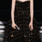 Superbe robe de bal en paillettes noires à col en cœur, longue robe de soirée, robes de bal, tenues d'anniversaire, C3595