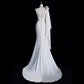 Chic Mermaid One Shoulder Sleeveless Ivory Chiffon Wedding Dresses With Flowers C3598