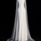 Chic Sheath High Neckline Sleeveless White Tulle Long Wedding Dresses With Beads C3599