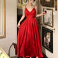 Gorgeous A Line Spaghetti Straps Red Ankle Length Evening Dress Prom Dresses Birthday Outfits C3609