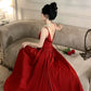 Gorgeous A Line Spaghetti Straps Red Ankle Length Evening Dress Prom Dresses Birthday Outfits C3609