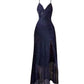 Gorgeous Sheath Spaghetti Straps Navy Blue Sequin Evening Dress Prom Dresses Birthday Outfits C3613