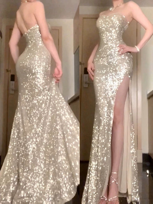 Gorgeous Mermaid Sweetheart Sequin Evening Dress Prom Dresses Birthday Outfits C3626