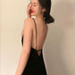 Gorgeous Sheath Spaghetti Straps Black Evening Dress Prom Dresses Birthday Outfits C3634