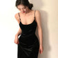 Gorgeous Sheath Spaghetti Straps Black Evening Dress Prom Dresses Birthday Outfits C3634