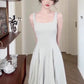 Simple A line Square Neckline Green Sleeveless Chiffon Prom Dresses Birthday Party Dress C3650