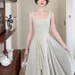 Simple A line Square Neckline Green Sleeveless Chiffon Prom Dresses Birthday Party Dress C3650