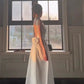 Vintage A Line Square Neckline White Sleeveless Satin Prom Dresses Birthday Party Dress C3657
