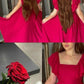 Sexy A line Square Neckline Hot Pink Prom Dress Party Evening Dress C3709