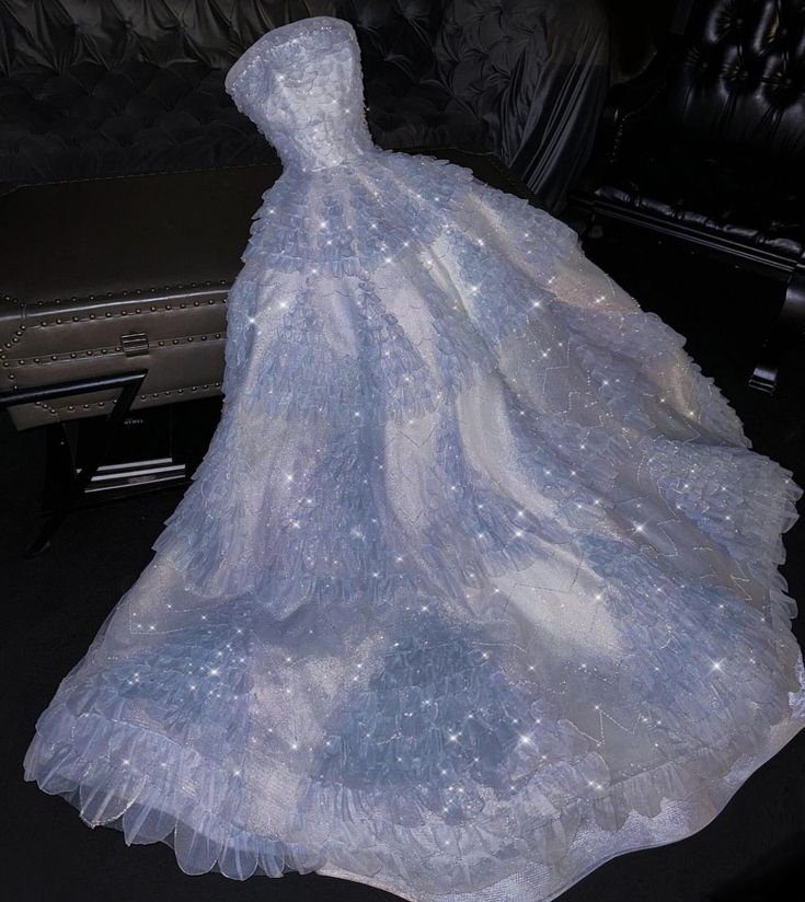 Fairytale A Line Strapless Light Sky Blue Tulle Sleeveless Prom Dress Evening Dresses C3735
