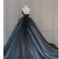 Robe de bal vintage sans bretelles bleue longue robe de bal rétro des années 1950 C3736