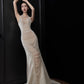 Chic Mermaid Halter Sleeveless White Satin Wedding Dresses With Pearls C3741