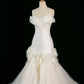 Chic Mermaid Strapless Sleeveless White Satin Wedding Dresses With Ruffles C3742