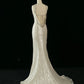 Pretty Mermaid Halter Sequin Long Prom Dresses Party backless Evening Dress C3768