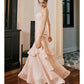 Pretty Mermaid Spaghetti Straps Pink Long Prom Dresses Party Evening Dress C3786