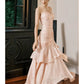 Pretty Mermaid Spaghetti Straps Pink Long Prom Dresses Party Evening Dress C3786