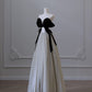 Pretty Ball Gown Off The Shoulder Black Velvet Long Prom Dresses Party Evening Dress C3798