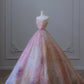 Pretty Ball Gown Sweetheart Floral Tulle Long Prom Dresses Party Gown Evening Dress C3799