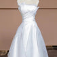 Chic A Line Strapless White Long Wedding Dresses With Ruffles C3804