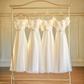 Robe de demoiselle d'honneur longue en tulle, coupe trapèze, couleur champagne clair, C3820