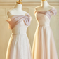 Robe de demoiselle d'honneur longue en satin et tulle coupe A Max And Match C3822