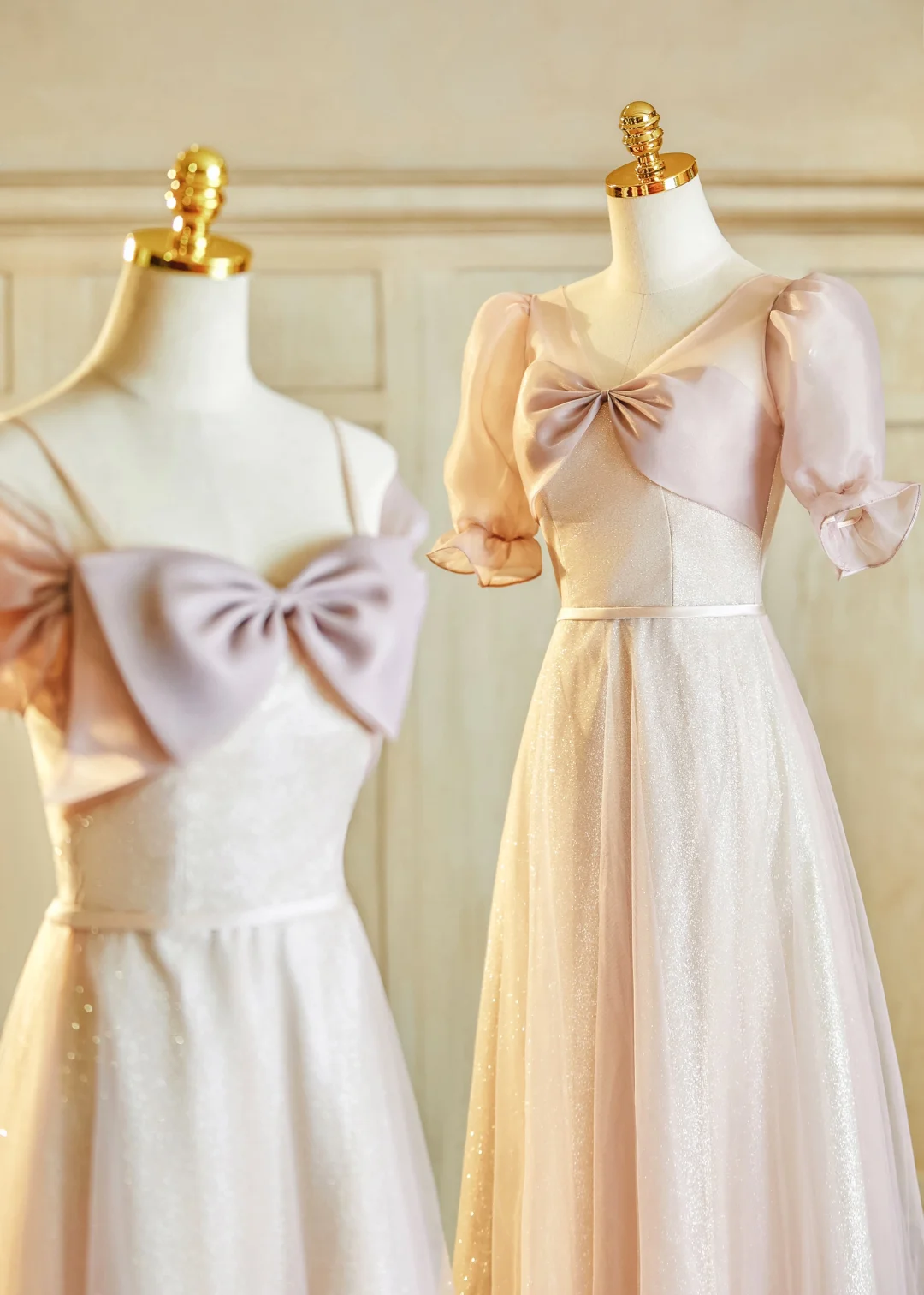 Robe de demoiselle d'honneur longue en satin et tulle coupe A Max And Match C3822