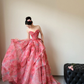 Summer Unique  A Line Strapless Chiffon Long Prom Dresses C3826