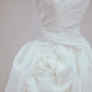 Robe de mariée longue plissée en satin blanc, coupe trapèze, sans bretelles, de rêve, C3829
