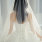 Robe de mariée longue en tulle blanc, élégante et chic, coupe trapèze, sans bretelles, avec voile, C3836