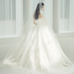 Robe de mariée longue en tulle blanc, élégante et chic, coupe trapèze, sans bretelles, avec voile, C3836
