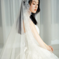 Robe de mariée longue en tulle blanc, élégante et chic, coupe trapèze, sans bretelles, avec voile, C3836