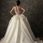 Robe de mariée longue en satin ivoire à appliques et col licou, style unique, C3840
