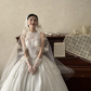 Vintage Ball Gown Halter White Tulle Lace With Veil Gloves Long Wedding Dresses C3841