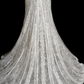 Robe de mariée longue en tulle et dentelle, style sirène, épaules dénudées, unique, C3845