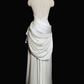 Robe de mariée longue plissée en satin et dentelle, style sirène, vintage, dos nu, C3846