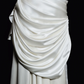 Robe de mariée longue plissée en satin et dentelle, style sirène, vintage, dos nu, C3846