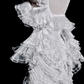 Superbe robe de mariée sirène longue en tulle blanc et dentelle, col en V, C3847