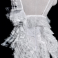 Superbe robe de mariée sirène longue en tulle blanc et dentelle, col en V, C3847
