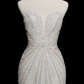 Robe de mariée sirène longue bustier en tulle et perles, effet rêveur, C3848