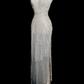 Robe de mariée sirène longue bustier en tulle et perles, effet rêveur, C3848
