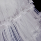 Robe de mariée princesse longue en tulle et dentelle, sans bretelles, à volants, C3849